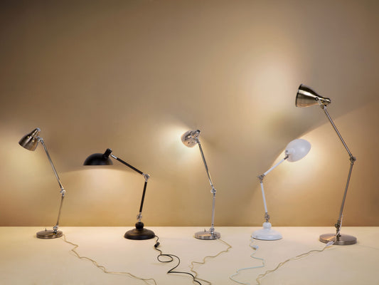 Schreibtischlampe MERAMEC verstellbar Metall Weiss