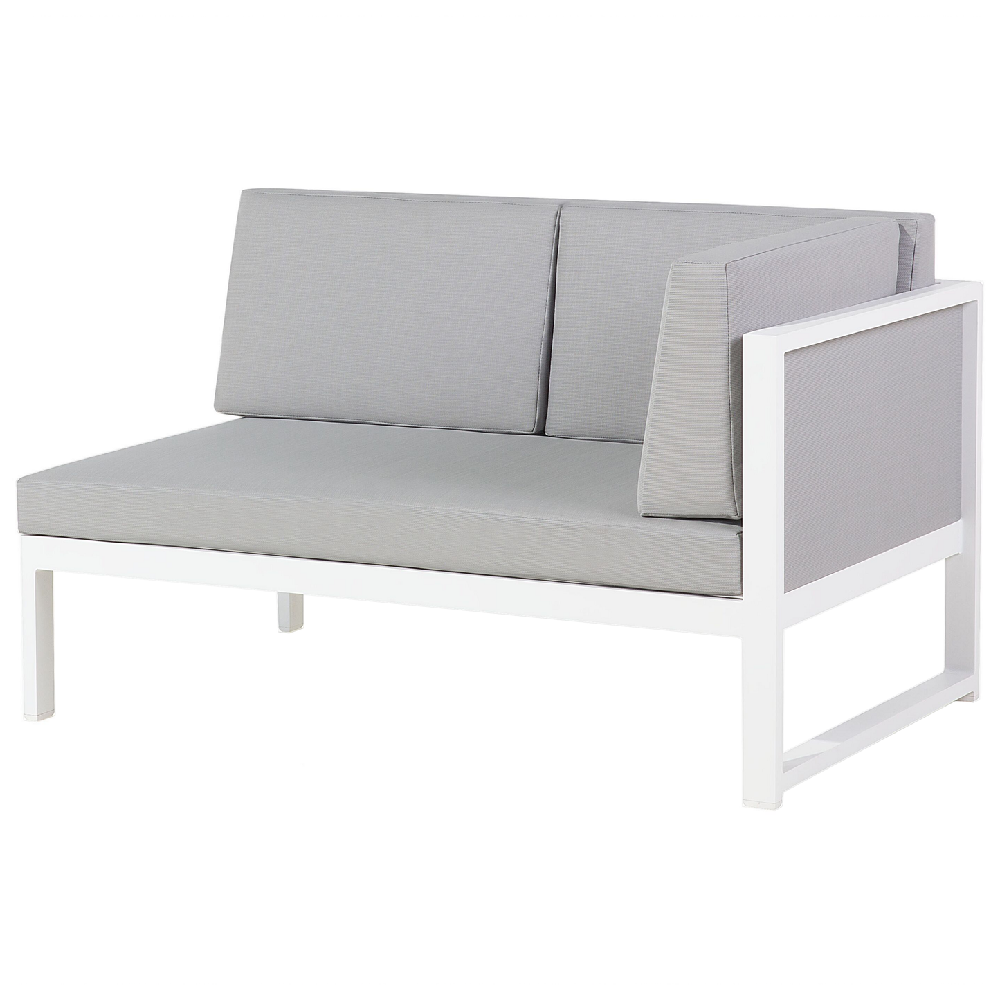 Garten Ecksofa mit Tisch 6-Sitzer CASTELLA linksseitig Metall Grau