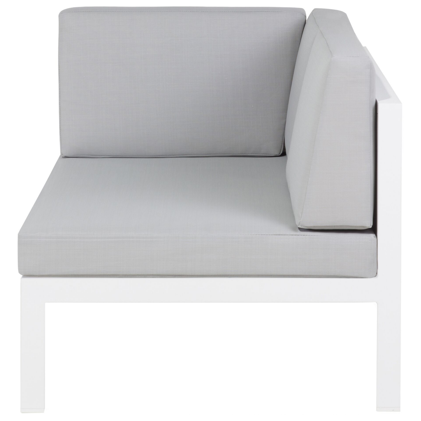 Garten Ecksofa mit Tisch 6-Sitzer CASTELLA linksseitig Metall Grau