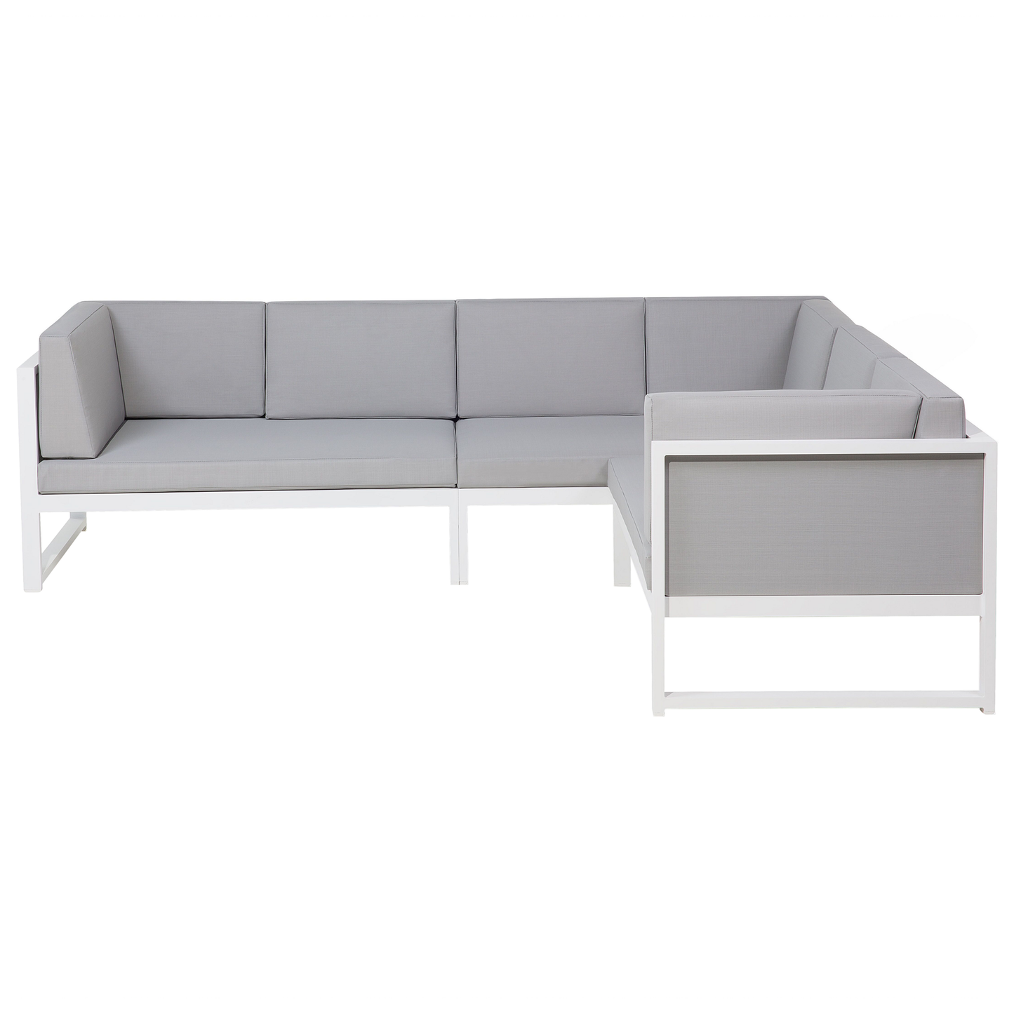 Garten Ecksofa mit Tisch 6-Sitzer CASTELLA linksseitig Metall Grau