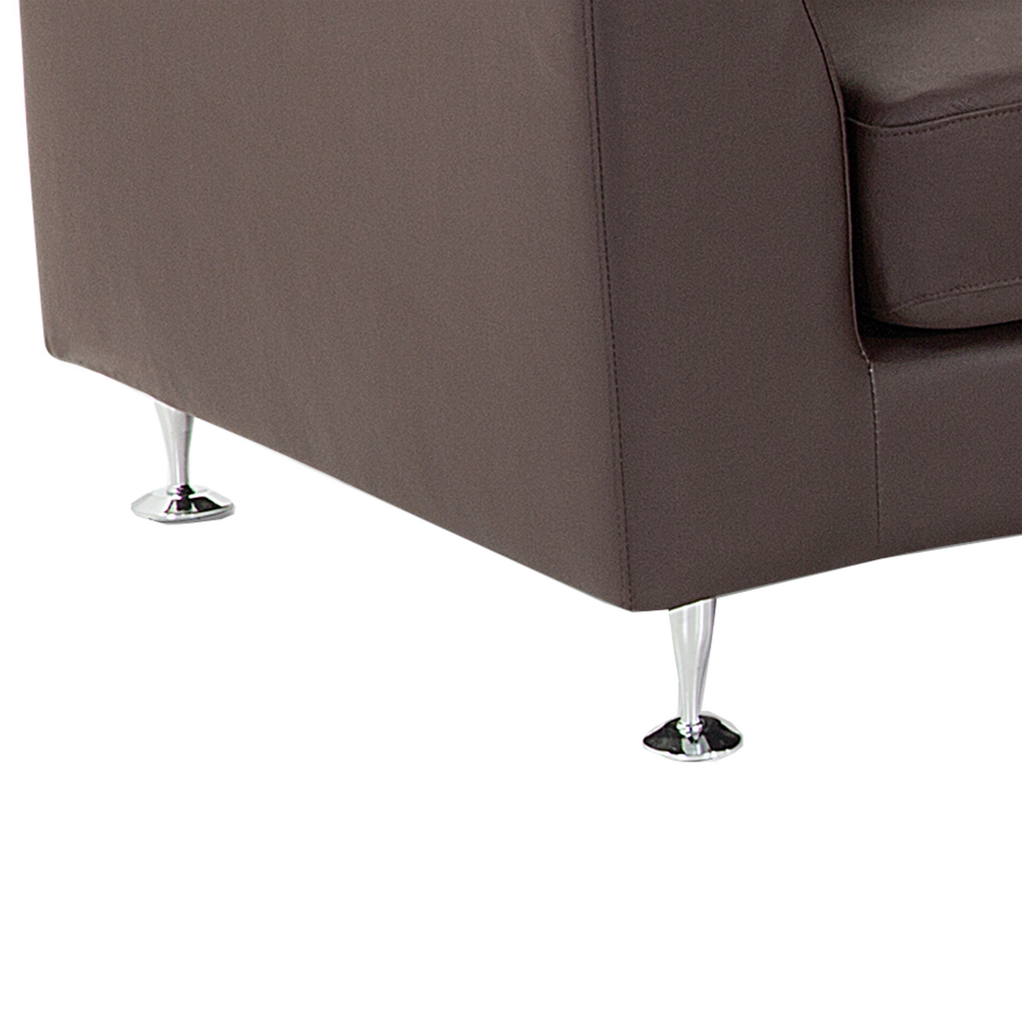 7-Sitzer Sofa Leder braun halbrund mit Ottomane ROTUNDE