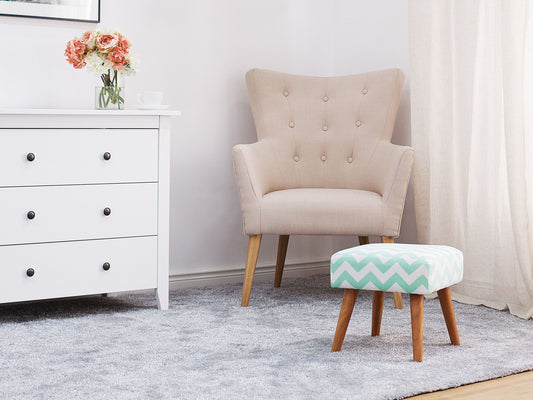 Hocker Polsterbezug / Gummibaumholz mintgrün MANTEO