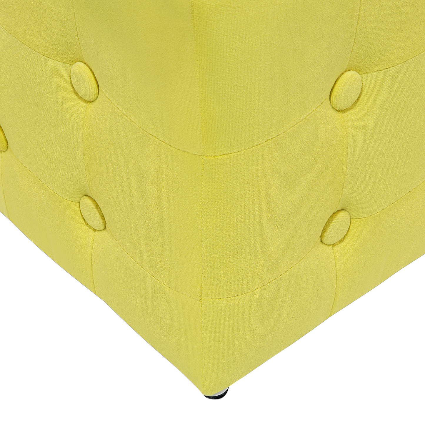 Pouf Samtstoff gelb 30 x 30 cm WISCONSIN