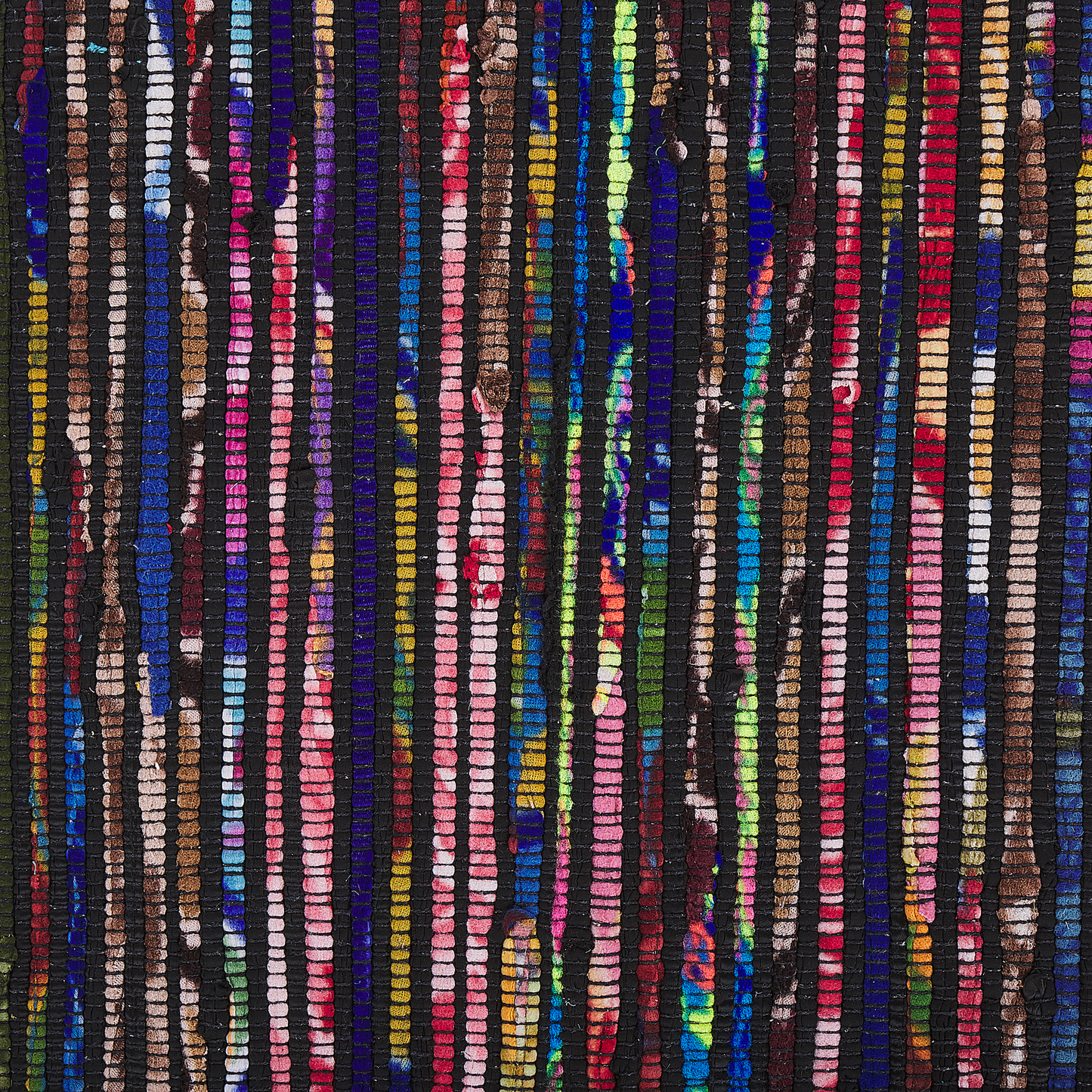 Teppich Baumwolle bunt-schwarz 80 x 150 cm abstraktes Muster Kurzflor BARTIN