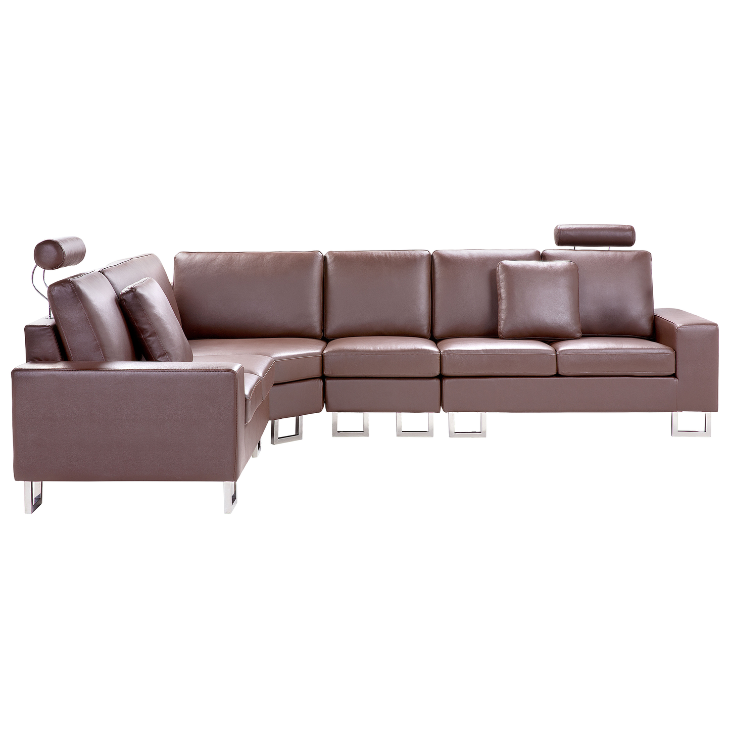 6-Sitzer Ecksofa Leder braun rechtsseitig STOCKHOLM