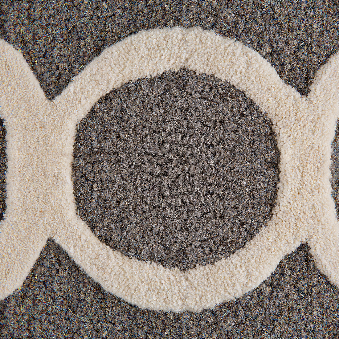 Teppich Wolle grau 80 x 150 cm marokkanisches Muster Kurzflor ZILE