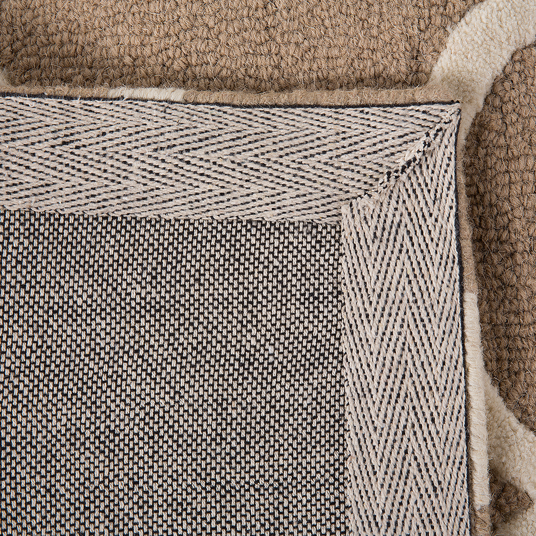 Teppich Wolle beige 160 x 230 cm marokkanisches Muster Kurzflor ERBAA