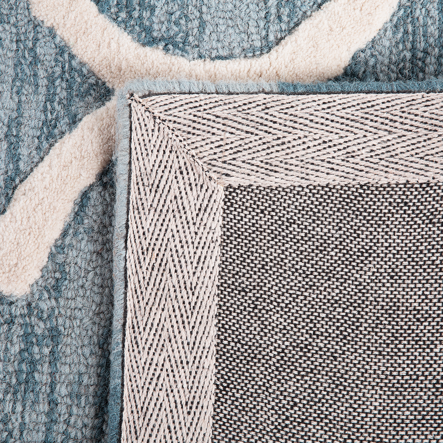 Teppich Wolle hellblau 160 x 230 cm marokkanisches Muster Kurzflor YALOVA