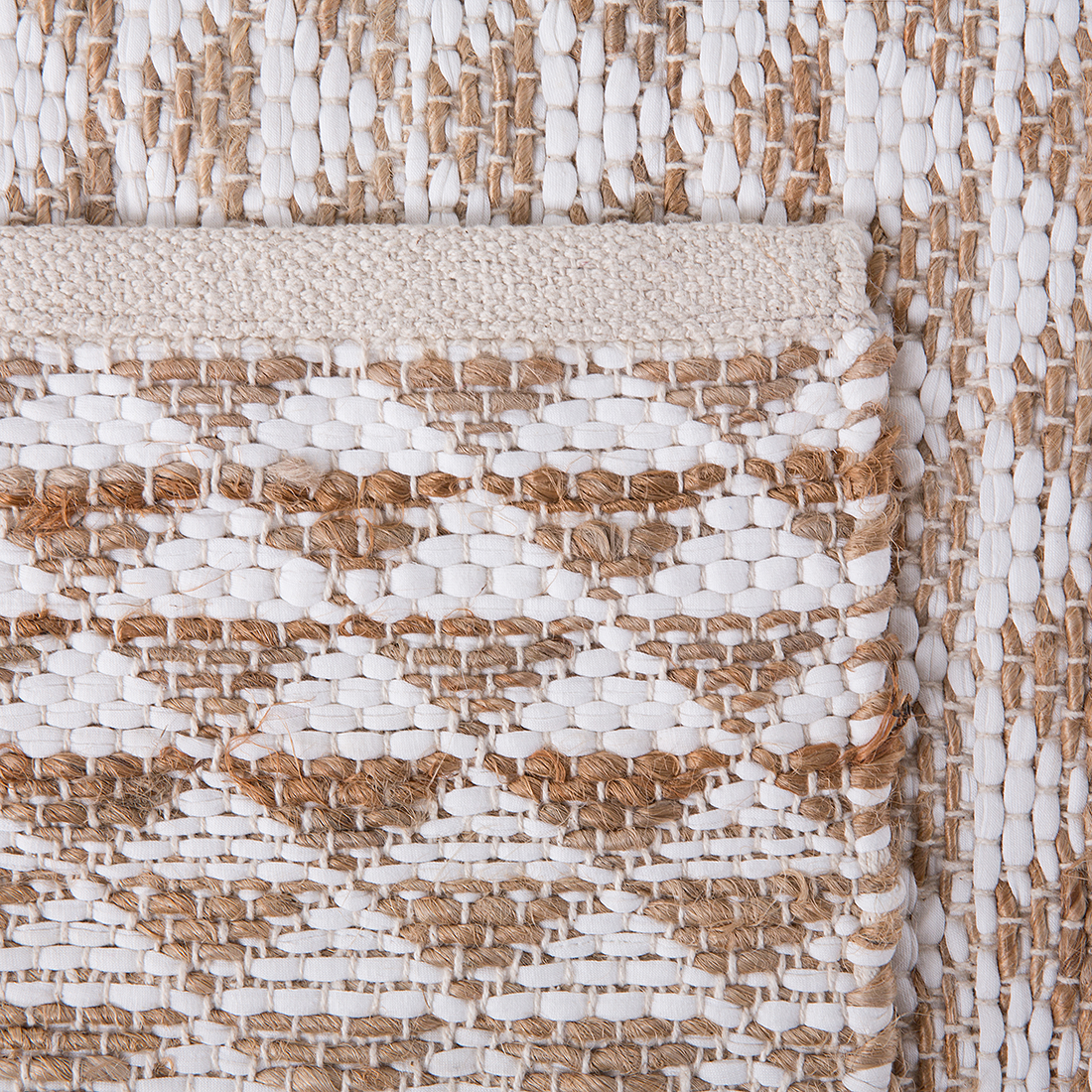 Teppich Baumwolle beige 140 x 200 cm Patchwork Kurzflor TUNCELI
