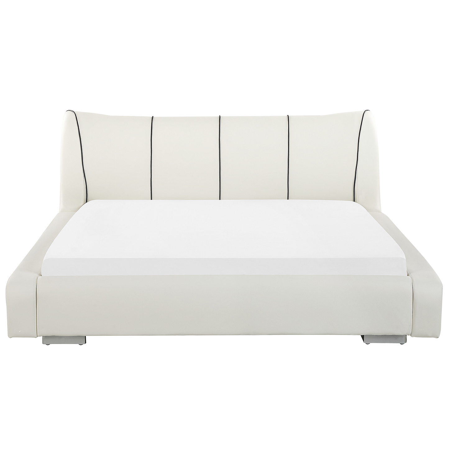 Lederbett weiss Lattenrost 180 x 200 cm NANTES