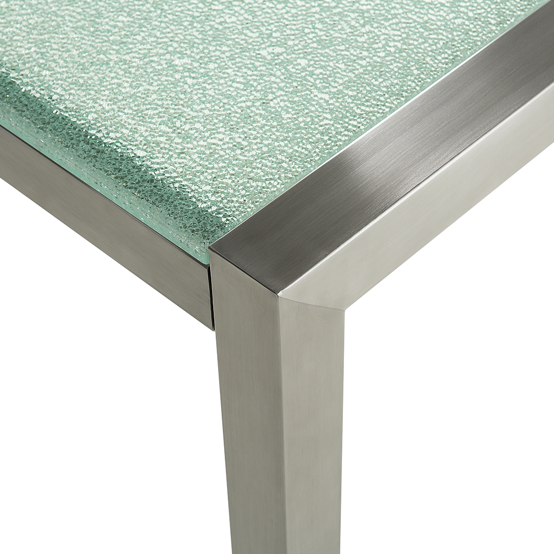 Gartenmöbel Set 8-Sitzer GROSSETO Crashglas Transparent / Weiss