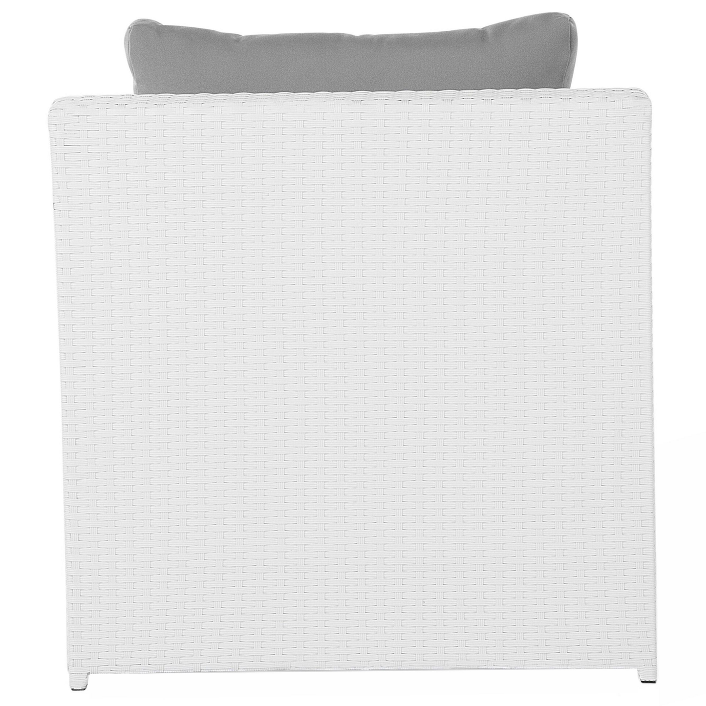 Lounge Set mit Tisch und Ottomane 6-Sitzer ROMA Polyrattan Weiss