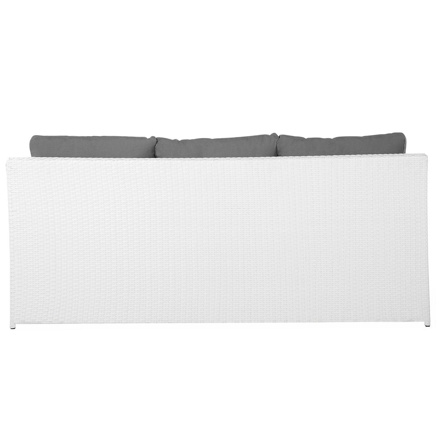 Lounge Set mit Tisch und Ottomane 6-Sitzer ROMA Polyrattan Weiss