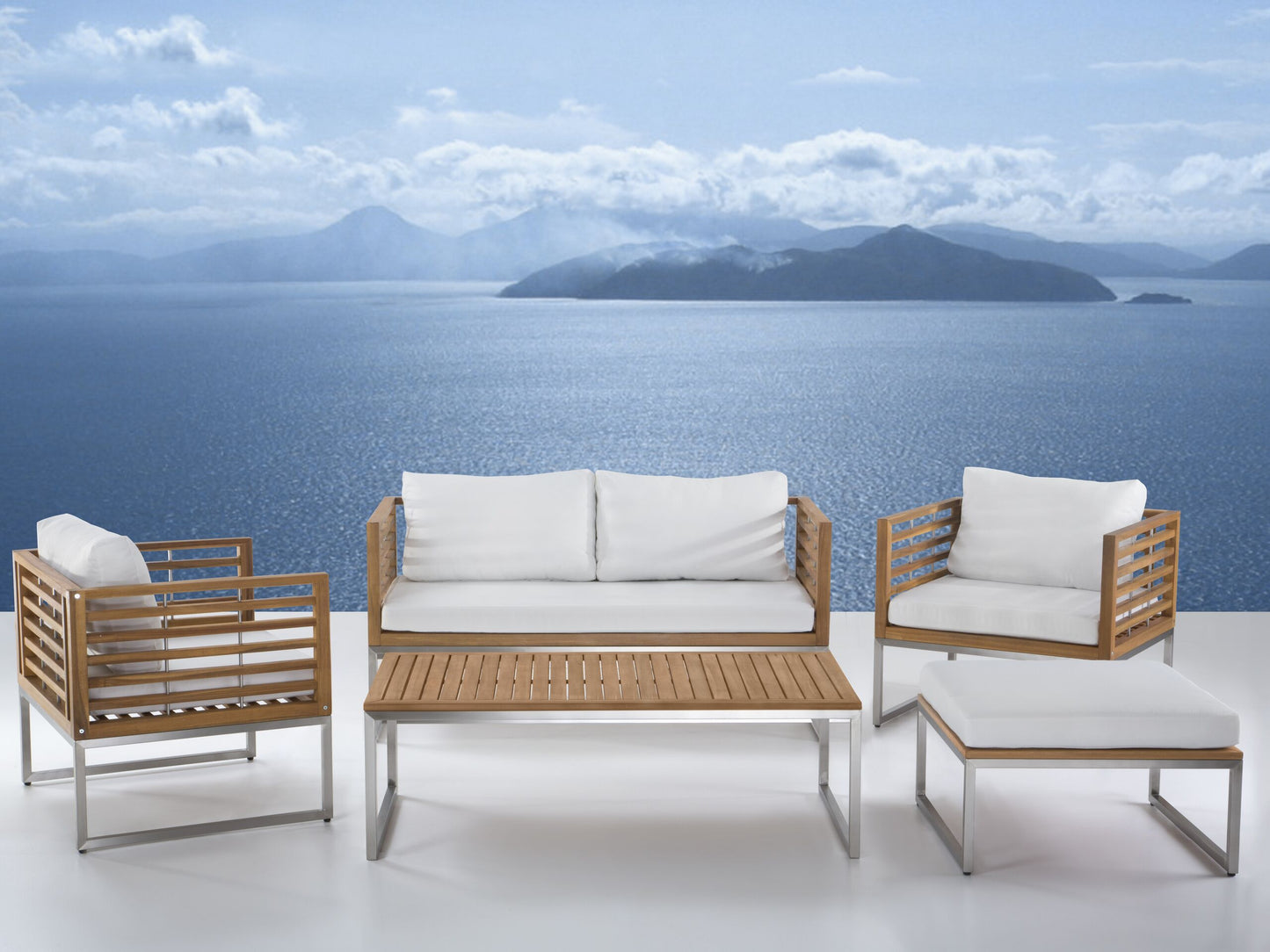 Outdoor Kissenbezug Set BERMUDA Cremeweiss