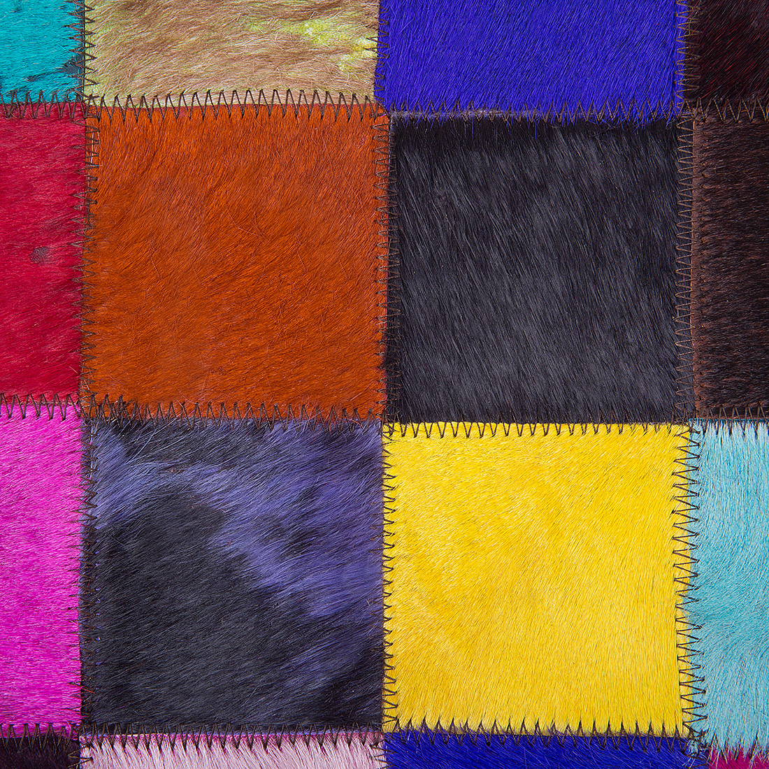 Teppich Kuhfell bunt 160 x 230 cm Patchwork Kurzflor ENNE