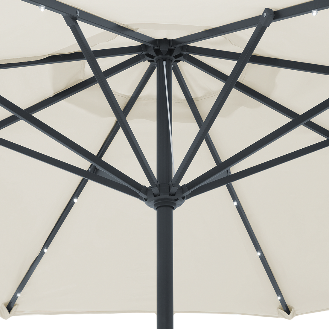 Sonnenschirm LED-Beleuchtung ⌀ 266 cm beige RAPALLO