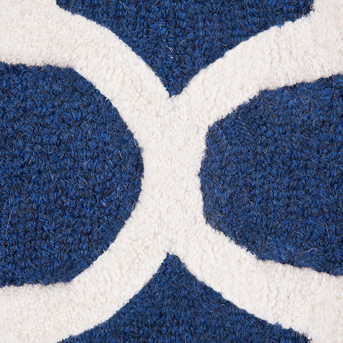 Teppich Wolle blau 80 x 150 cm marokkanisches Muster Kurzflor SILVAN