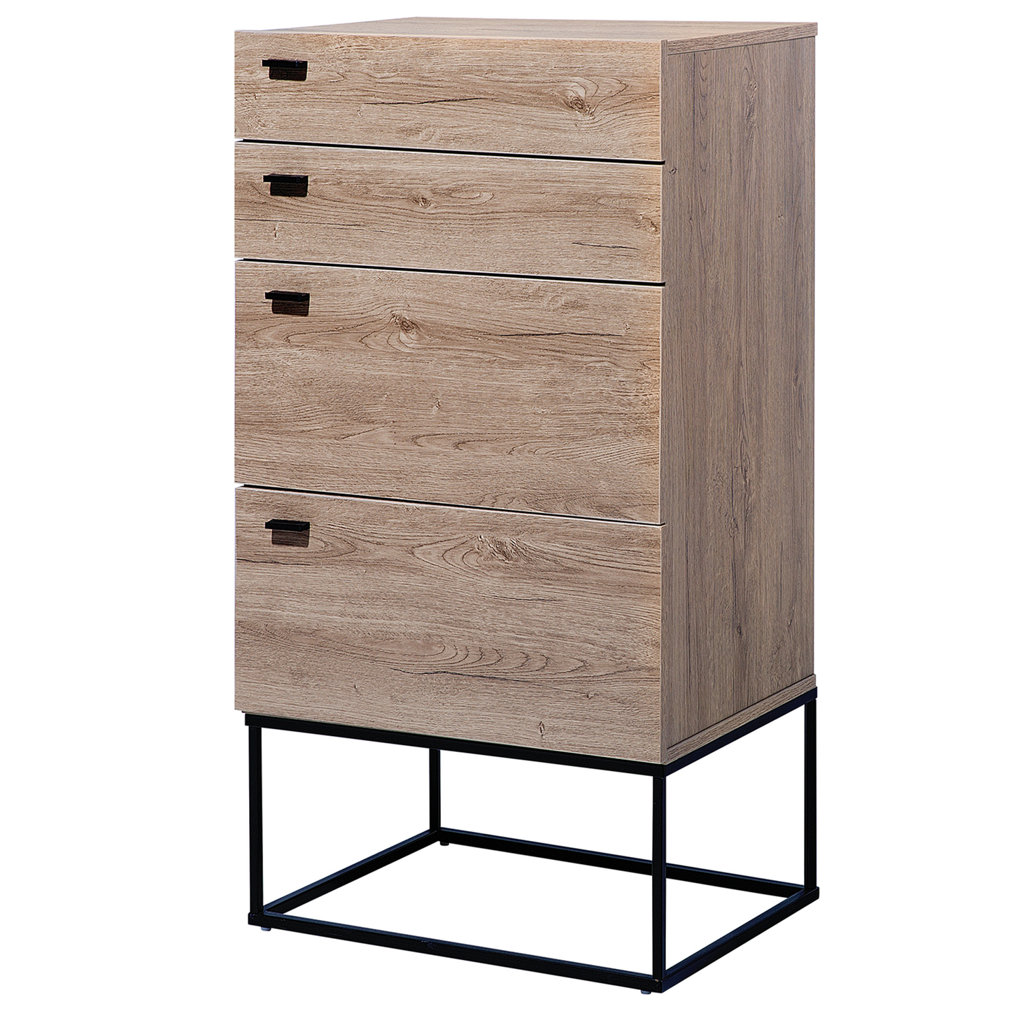 Kommode mit 4 Schubladen ACRA 106 cm Hellbraun