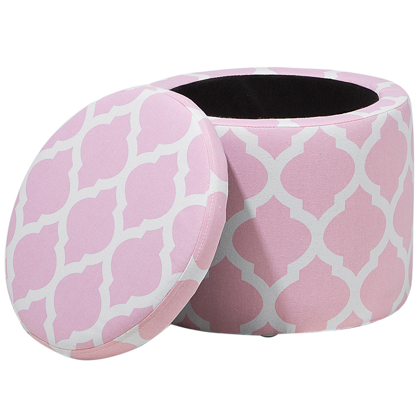 Hocker mit Deckel rosa-weiss ⌀ 35 cm TUNICA