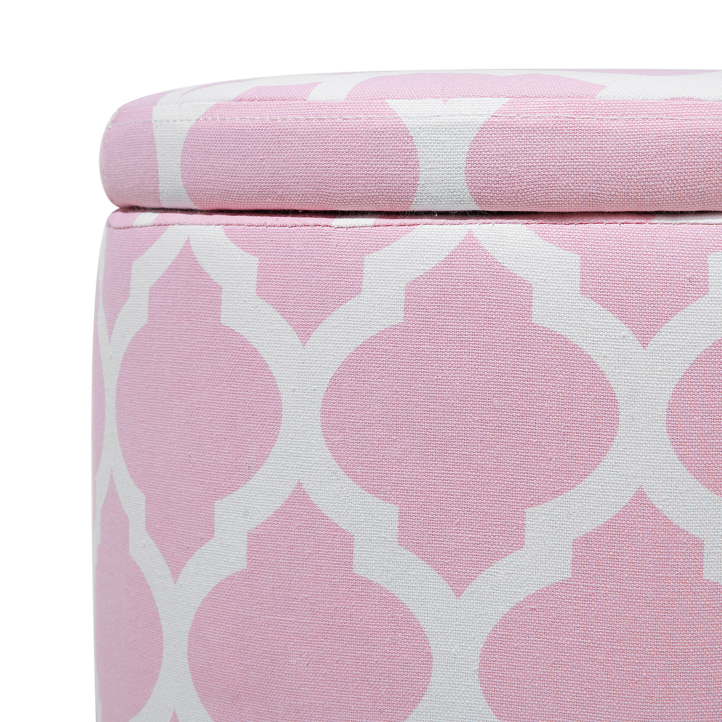 Hocker mit Deckel rosa-weiss ⌀ 35 cm TUNICA
