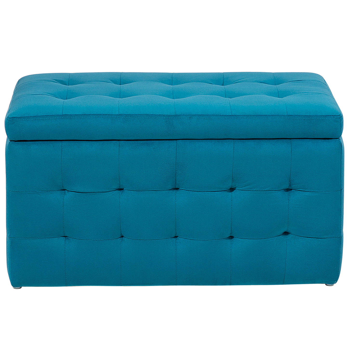 Aufbewahrungshocker MICHIGAN Samtstoff 72 cm 42 cm Seeblau