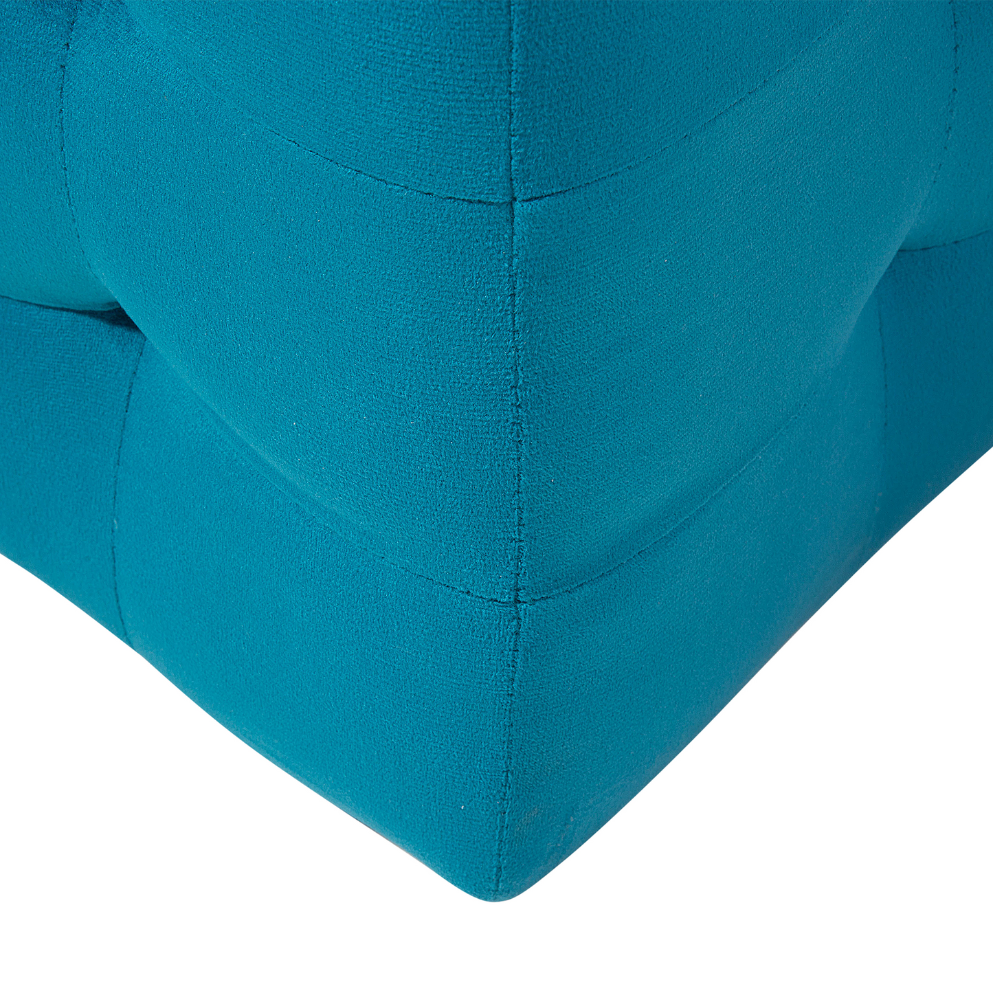 Aufbewahrungshocker MICHIGAN Samtstoff 72 cm 42 cm Seeblau