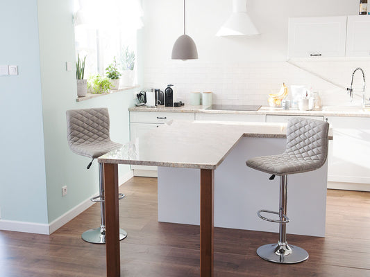 Barhocker 2er Set Helles Beige ORLANDO