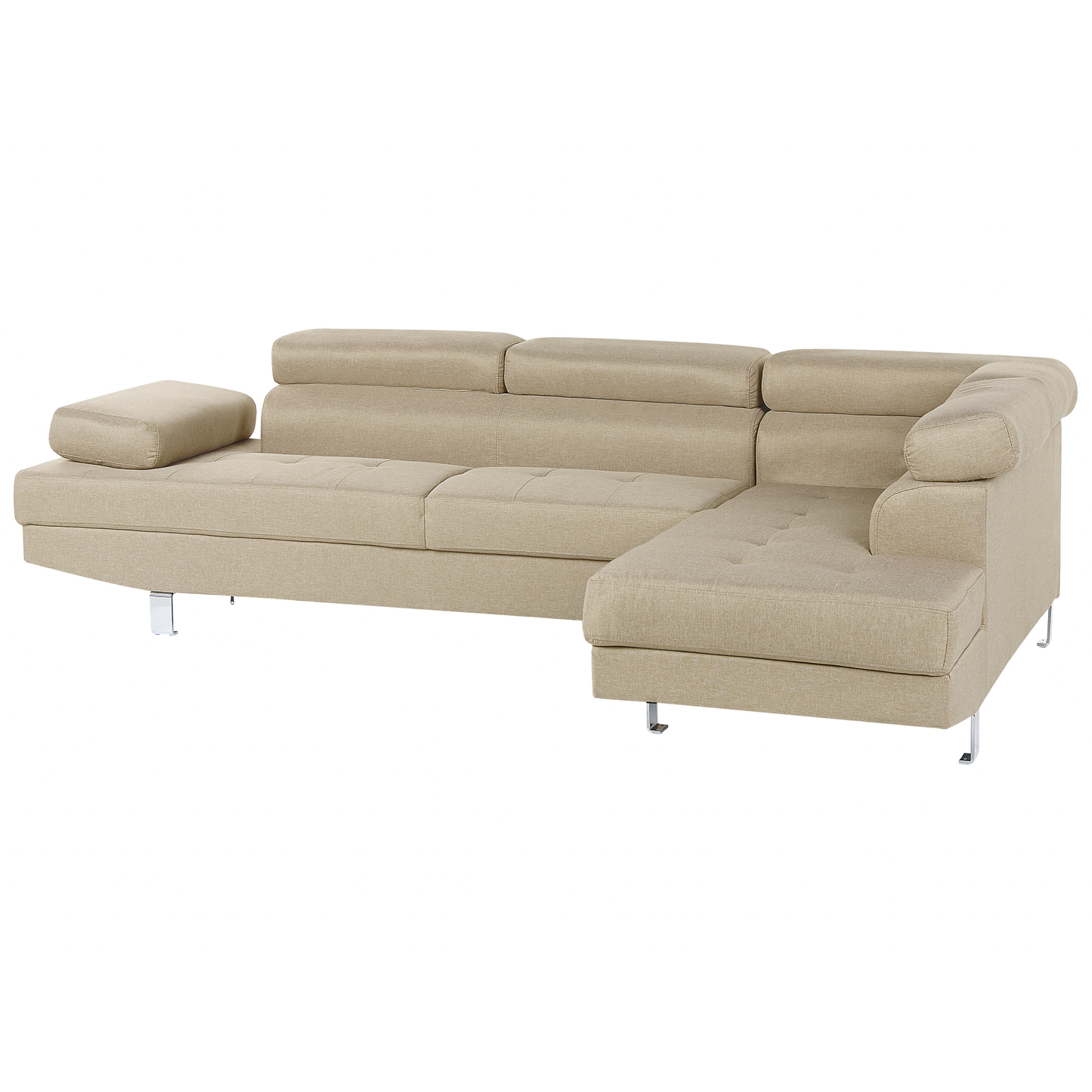 5-Sitzer Ecksofa hellbeige linksseitig NORREA