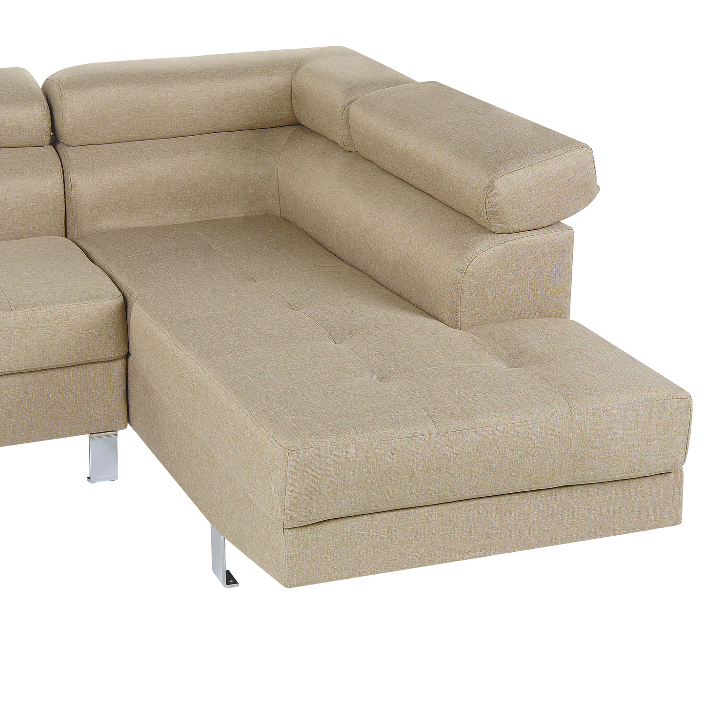 5-Sitzer Ecksofa hellbeige linksseitig NORREA