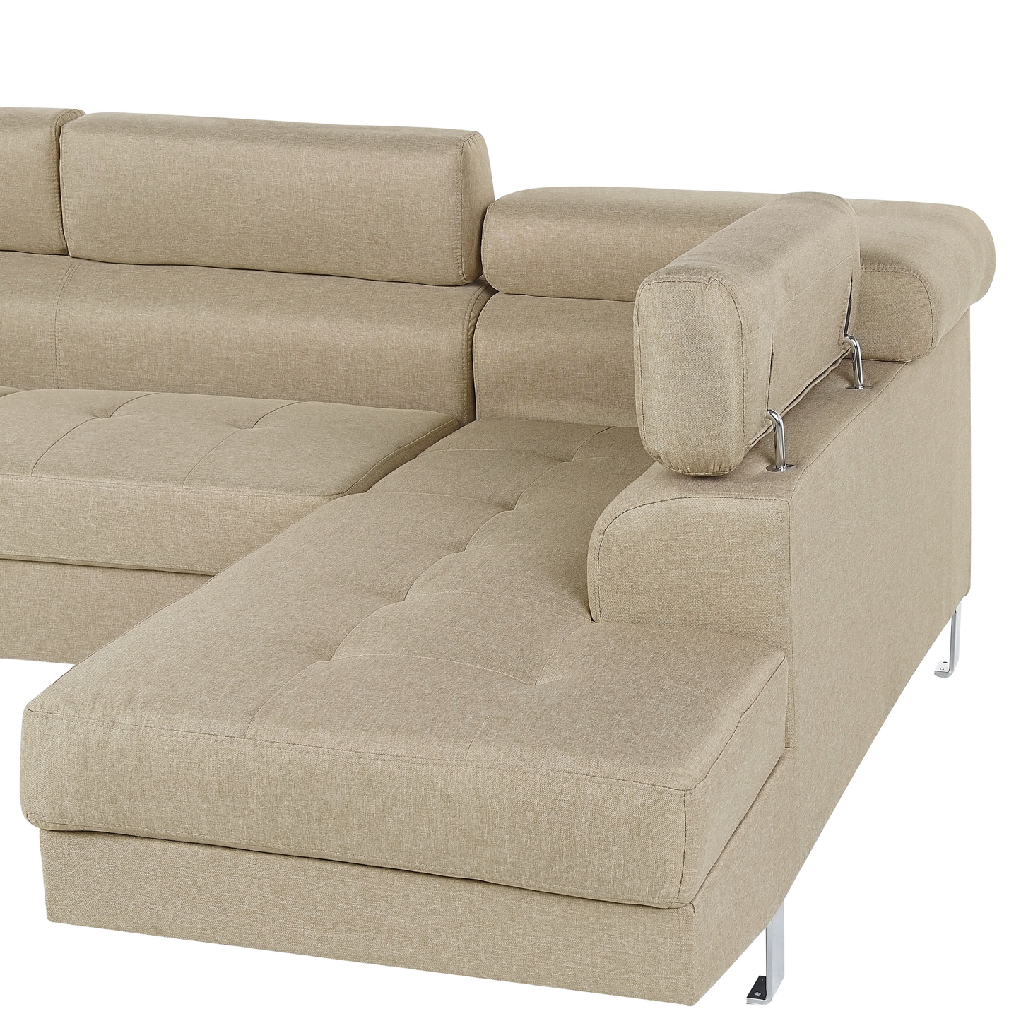 5-Sitzer Ecksofa hellbeige linksseitig NORREA