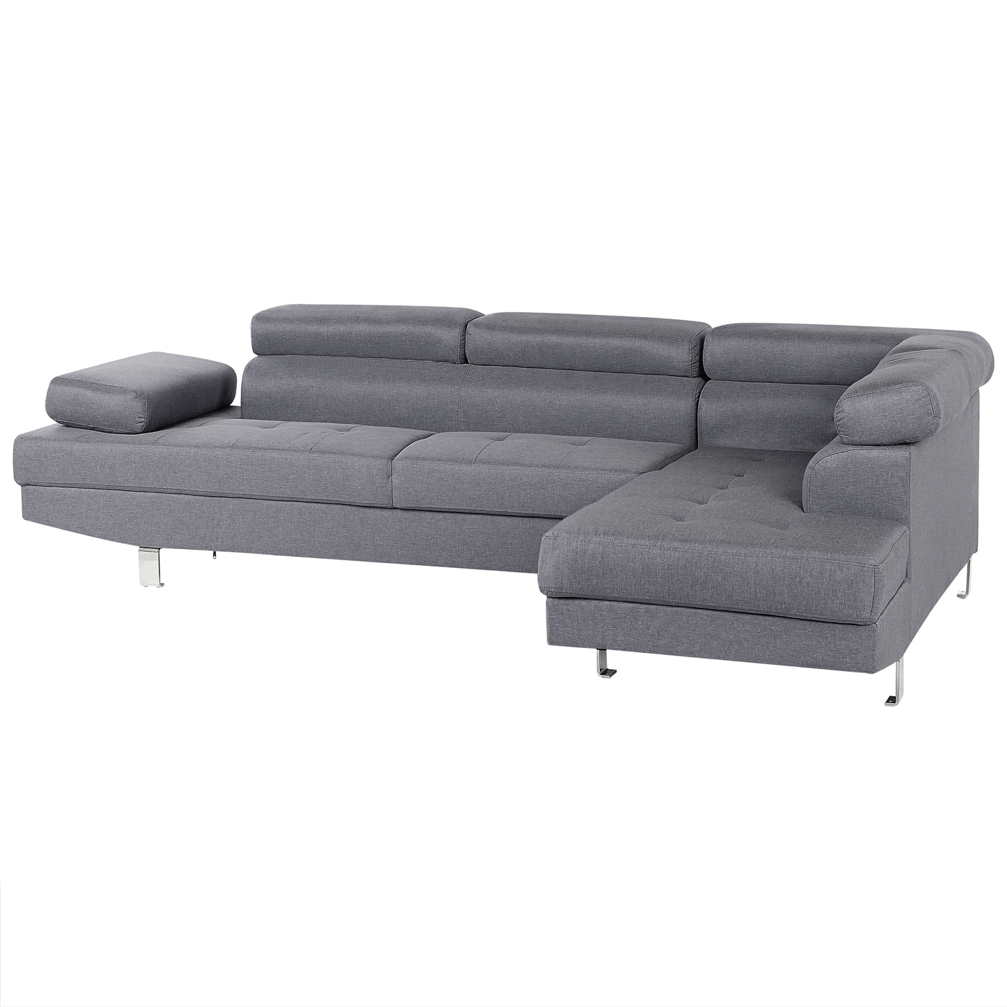5-Sitzer Ecksofa grau linksseitig NORREA