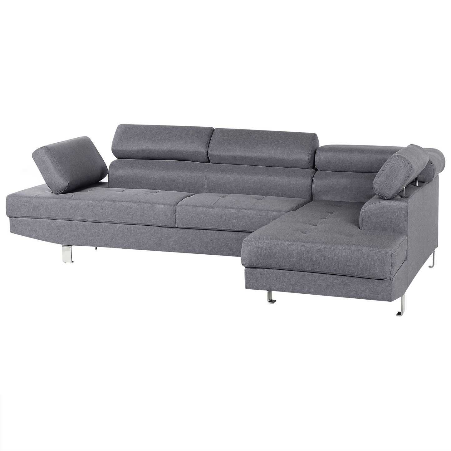 5-Sitzer Ecksofa grau linksseitig NORREA