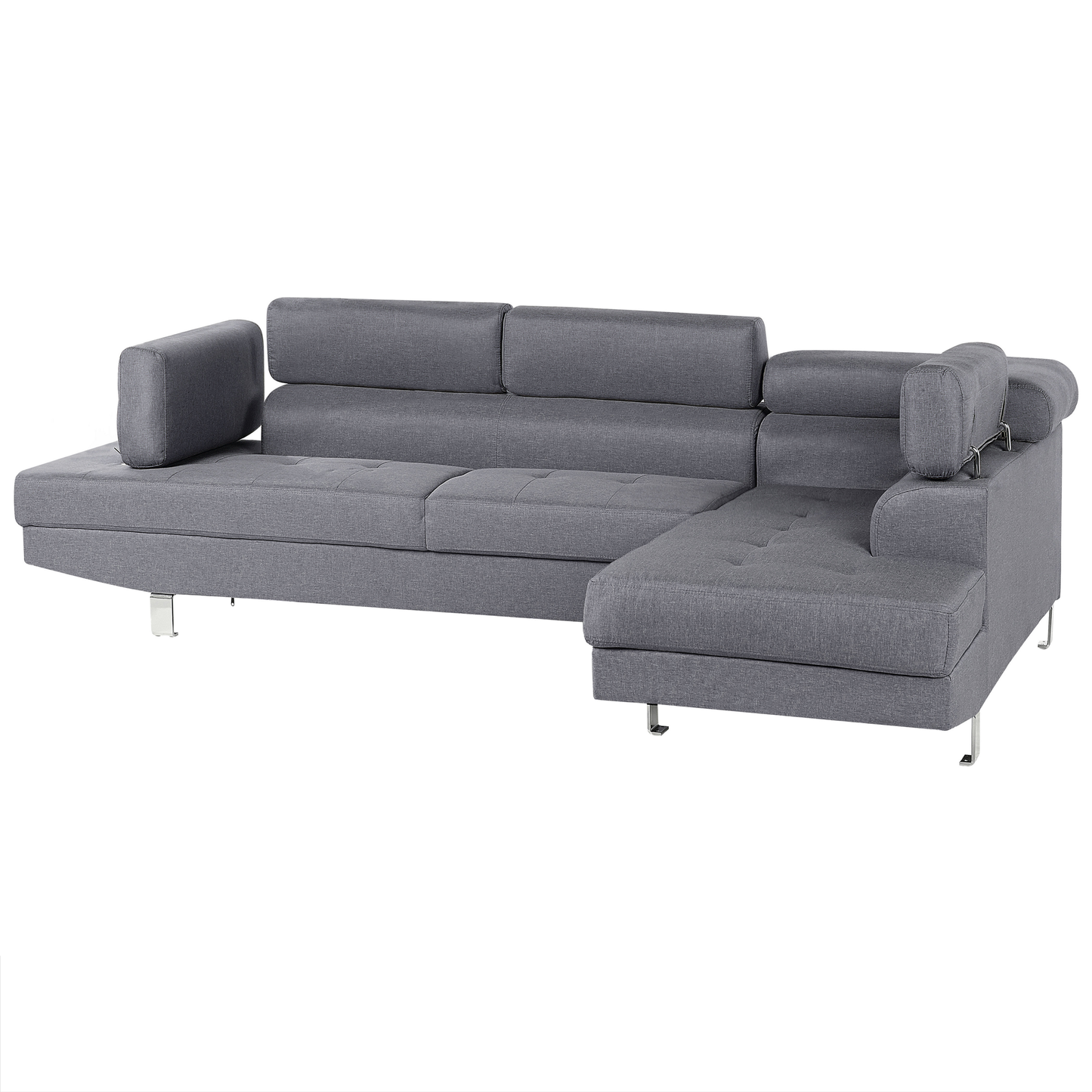 5-Sitzer Ecksofa grau linksseitig NORREA