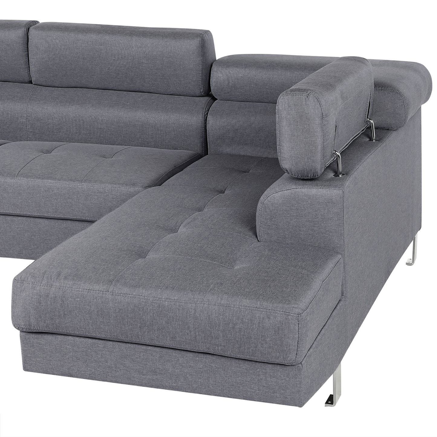 5-Sitzer Ecksofa grau linksseitig NORREA
