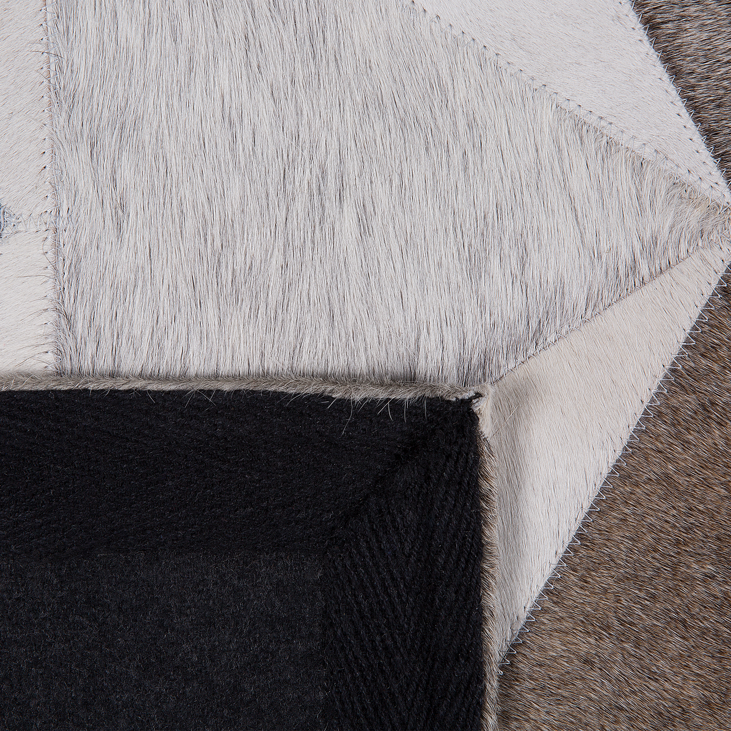 Teppich Kuhfell grau 160 x 230 cm Patchwork Kurzflor ALAKA