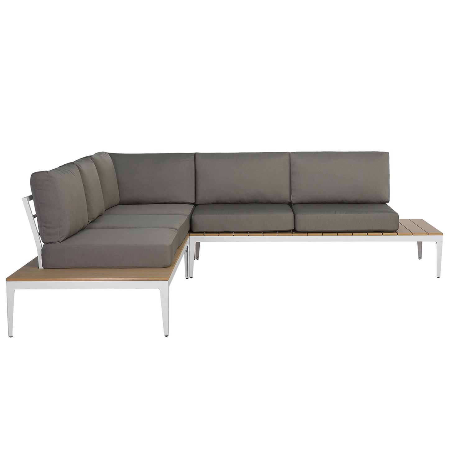Garten Ecksofa mit Tisch 5-Sitzer POSITANO Grau