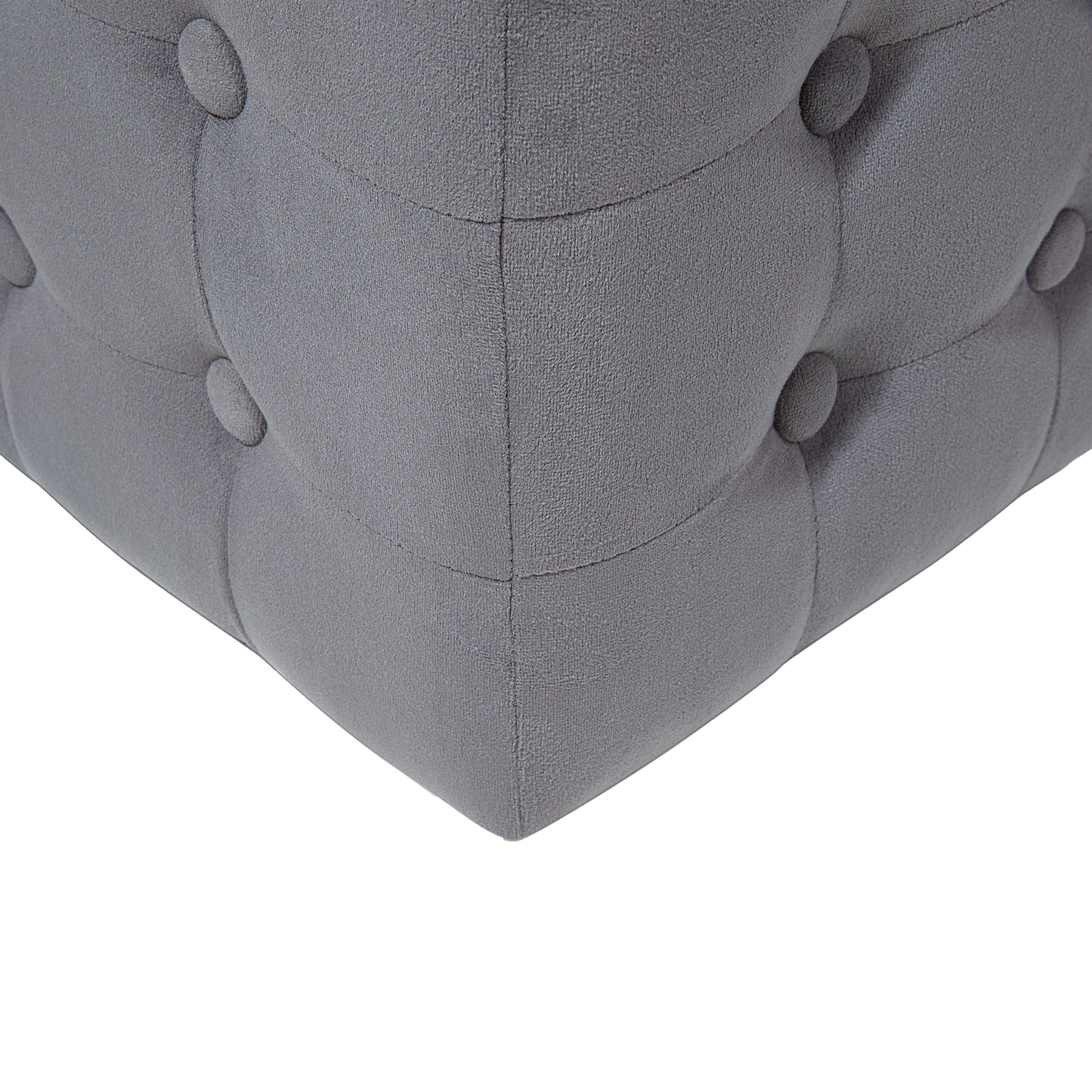 Pouf Samtstoff dunkelgrau 30 x 30 cm WISCONSIN