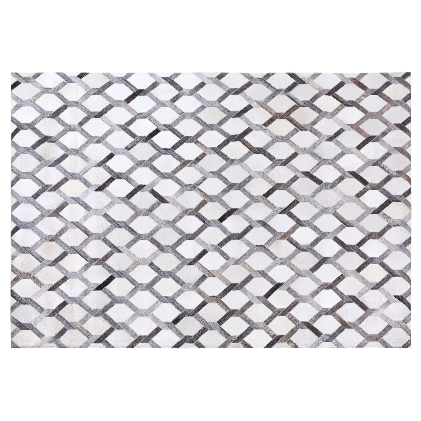 Teppich Kuhfell grau 140 x 200 cm Patchwork Kurzflor AYDIN