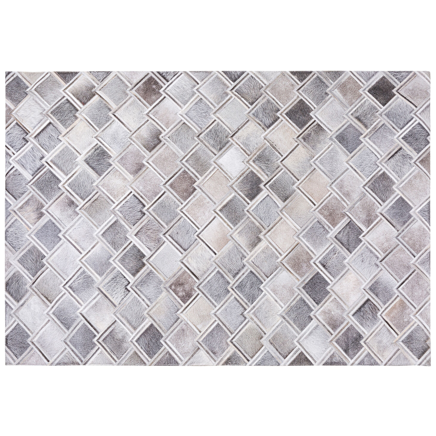 Teppich Kuhfell grau 160 x 230 cm geometrisches Muster Kurzflor AGACLI