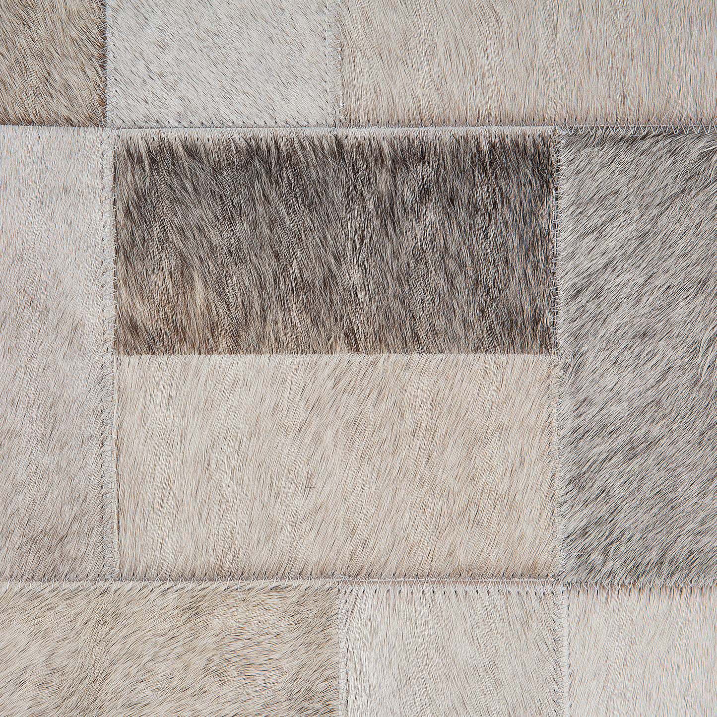 Teppich Leder grau-beige 140 x 200 cm Patchwork Kurzflor KORFEZ