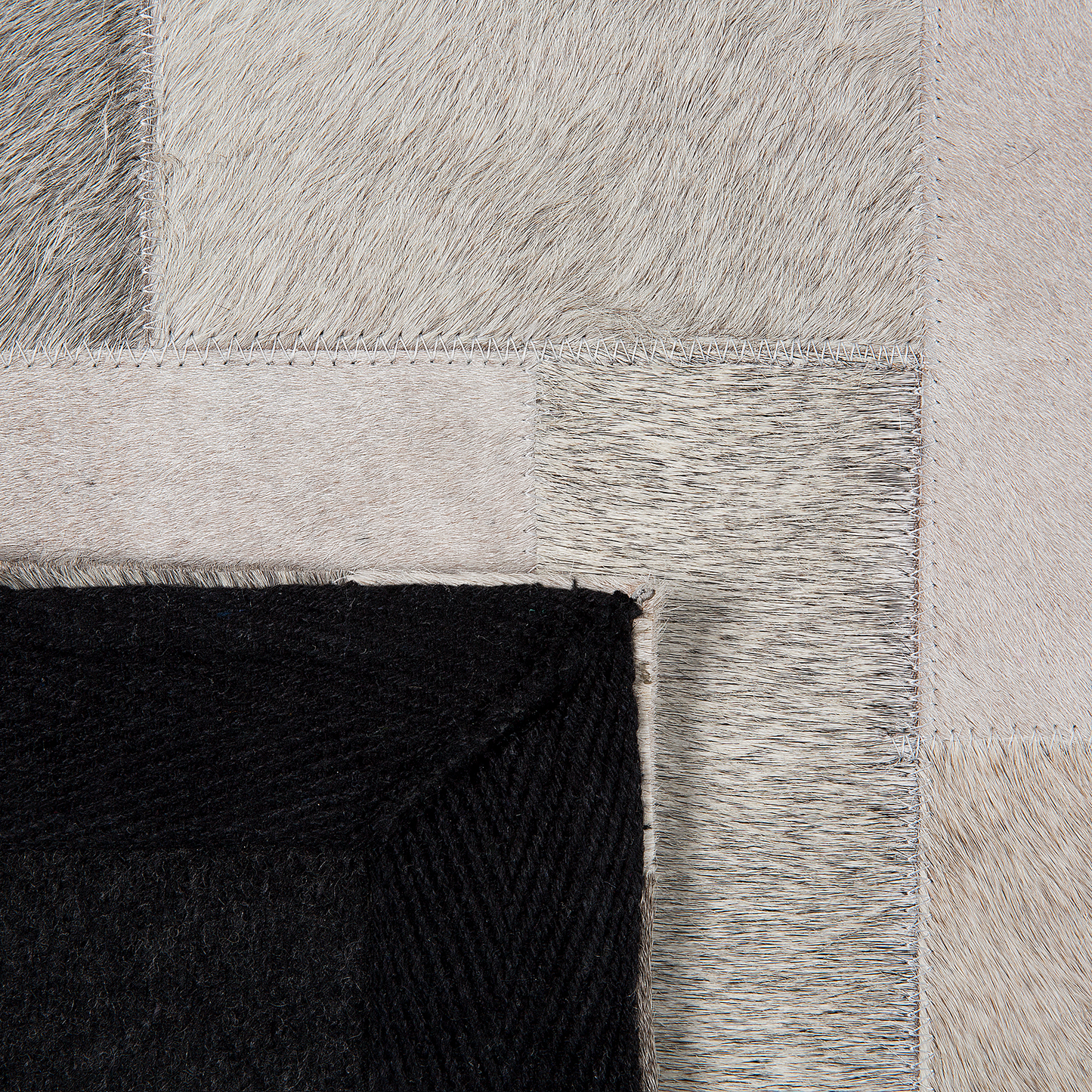 Teppich Leder grau-beige 160 x 230 cm Patchwork Kurzflor KORFEZ