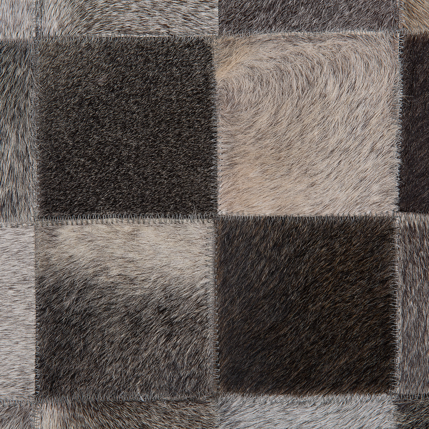 Teppich Kuhfell grau ⌀ 140 cm Patchwork Kurzflor BERGAMA