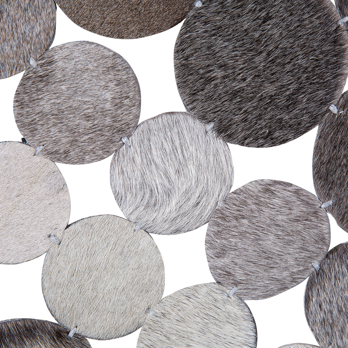 Teppich Kuhfell grau ⌀ 140 cm Patchwork Kurzflor HILVAN