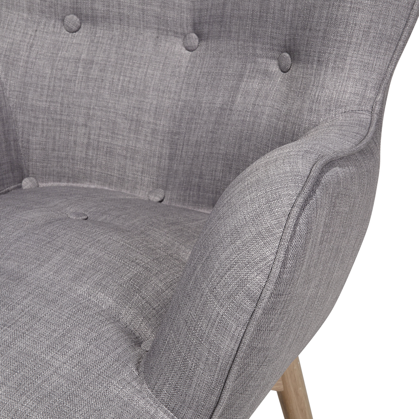 Ohrensessel VEJLE mit Fussstütze Stoff Hellgrau