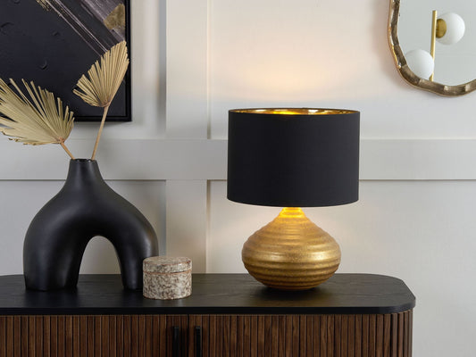 Tischleuchte KUBAN Keramik Gold