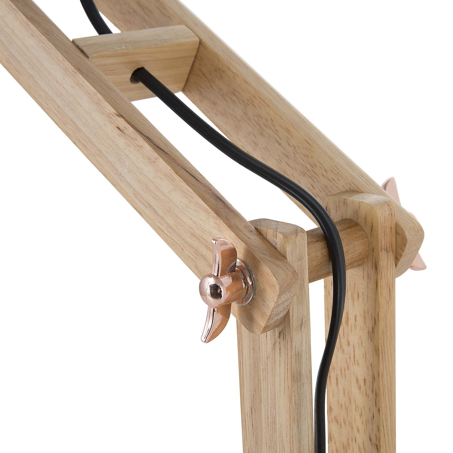 Schreibtischlampe SALADO verstellbar Holz Kupfer