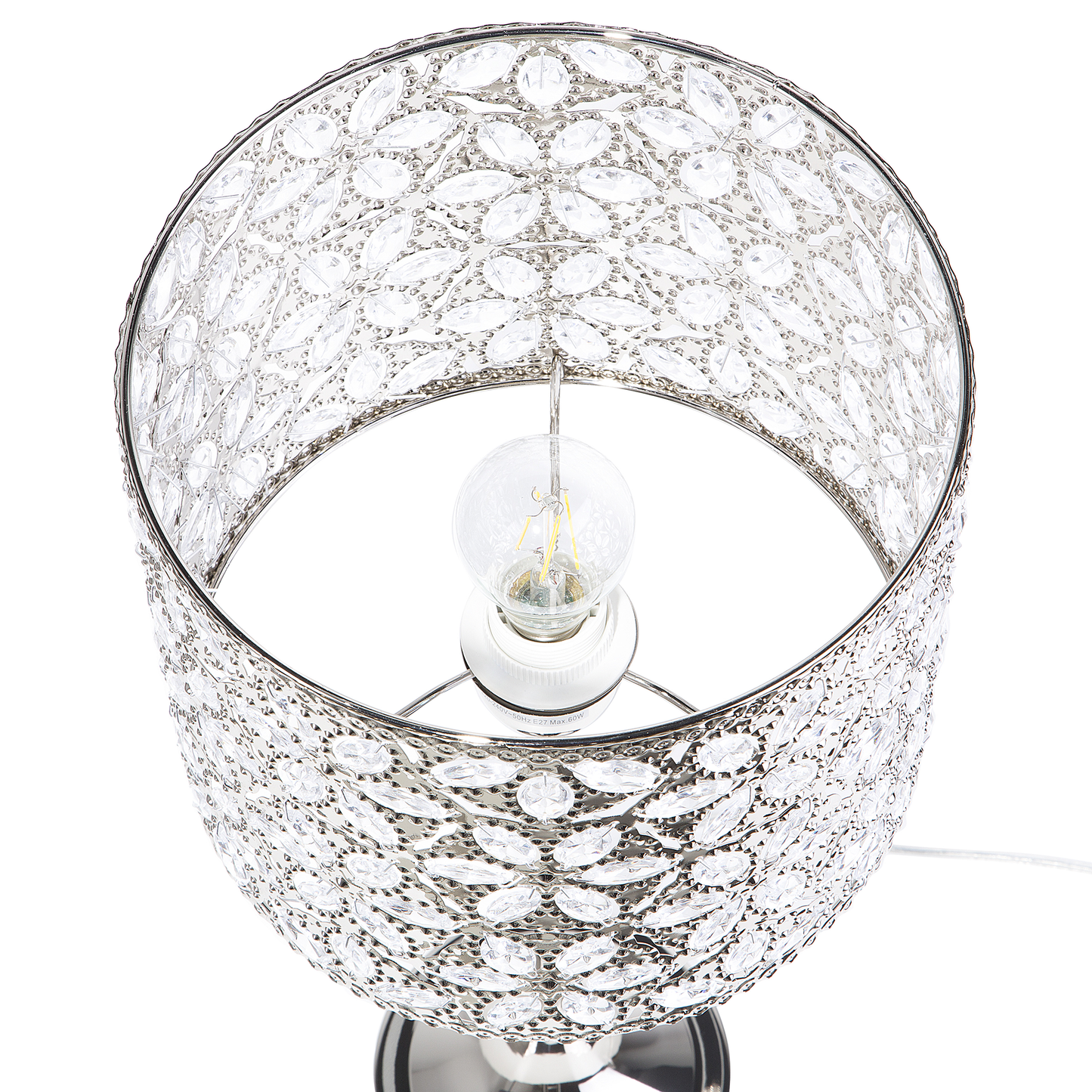 Tischlampe Nickel 58 cm Trommelform SAJO L