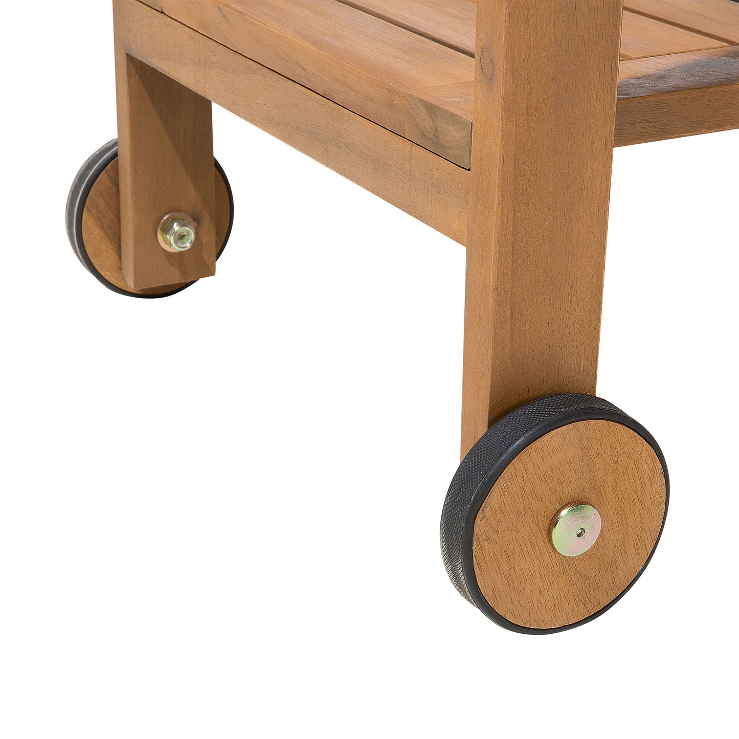 Teewagen Akazienholz hellbraun rollbar rechteckig 47 x 83 cm SASSARI