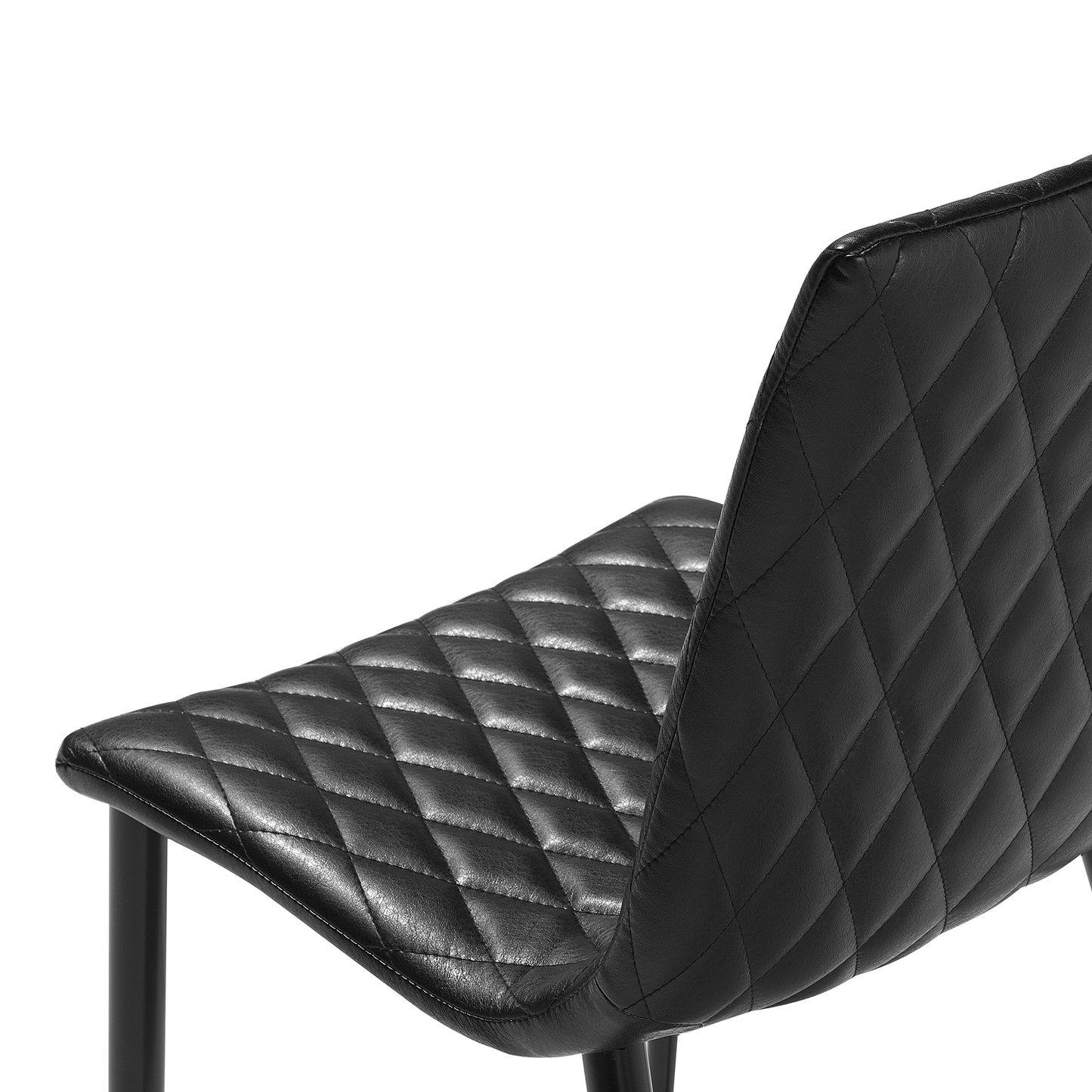 2er Set Kunstleder Esszimmerstuhl Schwarz MONTANA