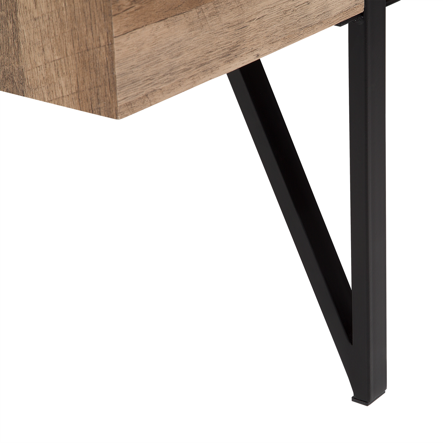 Couchtisch brauner Holzfarbton / schwarz rechteckig 60 x 110 cm ADENA